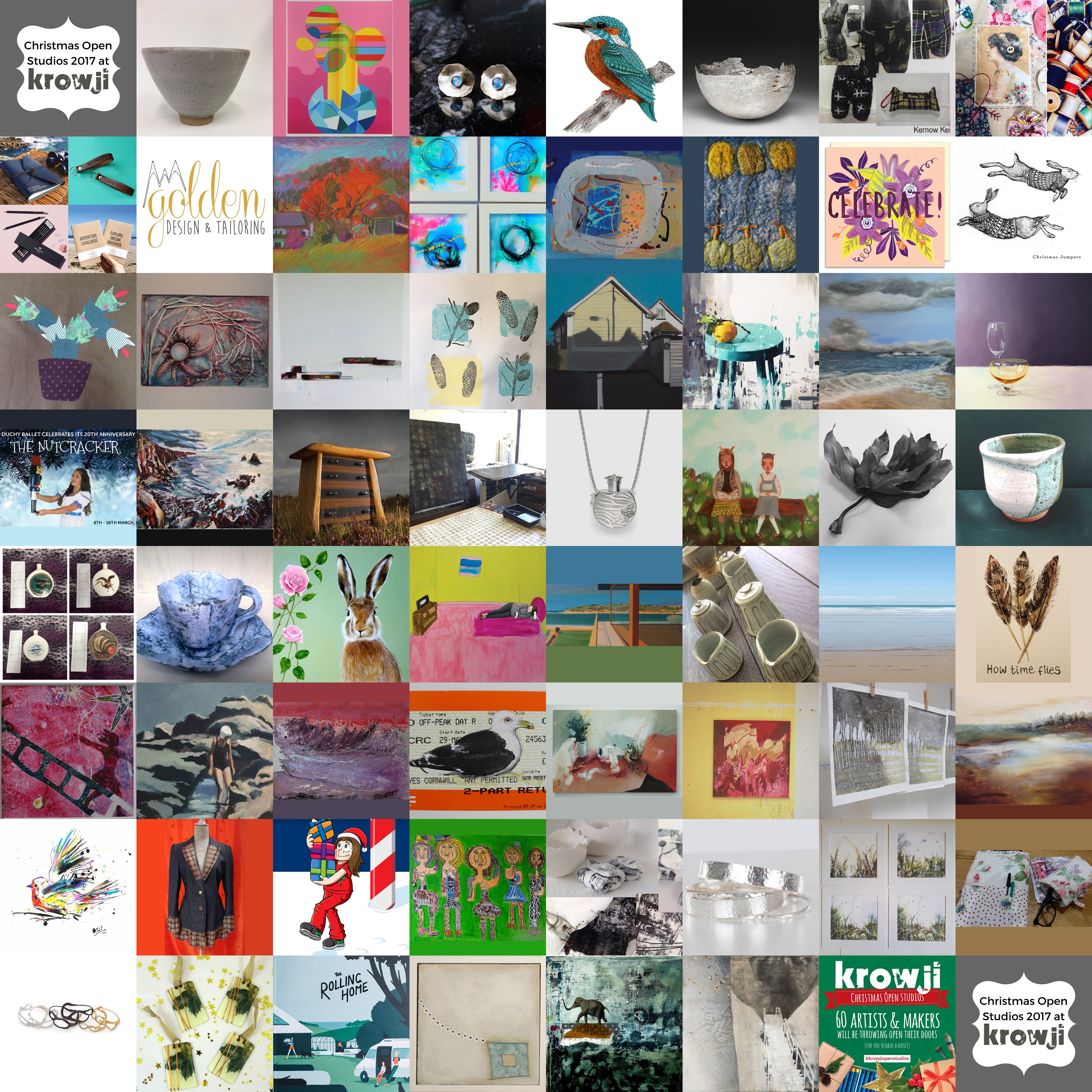 Grid of Christmas Open Studios 2017